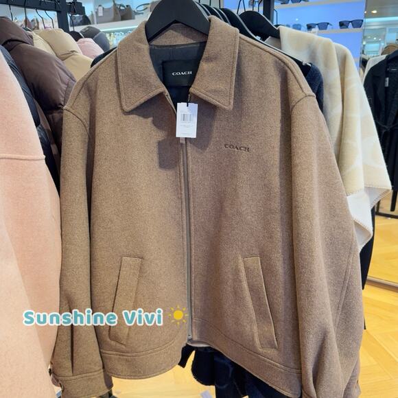 NWT Coach Women's Zip Front Wool Jacket Teddy Bear CAA10 Large - Picture 3 of 12